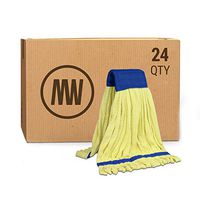 Bulk Large Microfiber Tube Mop Head (18 oz.) | Wholesale Commercial Industrial Wet Mops | Machine Washable | Yellow | Case Quantity (24 Count)