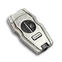 AUEDC Stainless Steel Cigar Cutter Double Blade, V-Cut Portable Cigar Guillotine for Finest Cigars Send Friends Relatives Colleagues Best Gift Creative,Silver