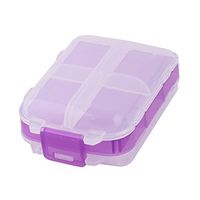 uxcell Traveling Camping 8 Compartments Capsule Pill Storage Box Container Purple Clear