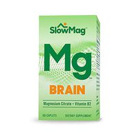 SlowMag Mg Brain Magnesium Citrate + Vitamin B2 Supplement, 60 Count