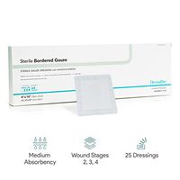 Sterile Bordered Gauze Dressing with Adhesive Border - 25 Count - 4"x14" - Individually Packaged - for Stage 2, 3 and 4 Wound Care - Latex Free