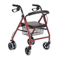 Elderly walker Aluminum Folding Shopping Rider Pushing Food Scooter Double Wheel Walker with Handbrake FANJIANI
