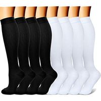 CHARMKING Compression Socks 15-20 mmHg is BEST Graduated Athletic & Medical for Men & Women Running, Travel, Nurses Pregnant - Boost Performance Blood Circulation & Recovery(Large/X-Large,Black white)