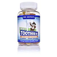 DR. KEITH'S Chewy TOOTHIES for Strong Teeth and Healthy Smile! Kids & Adults • Gelatin-Free and Gluten-Free • 5 Flavors Kids Love • Halal/Kosher/Vegetarian Friendly • Bear Shape • 90 Count