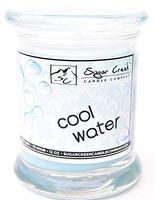 Sugar Creek Candles | Cool Water (Men's Cologne) - 12 oz Glass Top Jar, (75-Hours Burn Time) | 100% Organic Soy Wax, Non-Toxic, Made in USA