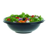 Sabert FreshPack Round PETE Shallow X-Large Food Serving Bowl Black, 40 oz. | 100/Case