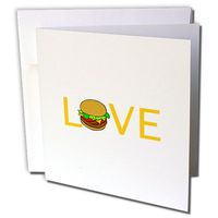 Love Burgers - hamburger O - food typography - Greeting Cards, 6 x 6 inches, set of 6 (gc_180466_1)