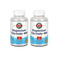 KAL Magnesium Glycinate 400 | Vegan, Chelated, Non-GMO, Soy, Dairy, and Gluten Free | 90 Servings | 2 pk