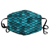 Autumn and Winter Dust Facial Protection - Running Cycling Windproof Safety Face Facial Protection - for Outdoor Half Face - for Kids Teens Men Women Blue Mermaid Fish Scales
