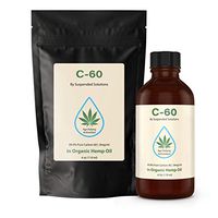 Suspended Solutions - C-60 Hemp - 4oz - 99.9% Pure C-60 in Organic Extra Virgin Hemp Oil - 100% Solvent Free - 108mg Active C60 - Glass Bottle - Carbon 60.