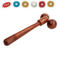 Accupressure High Quality Wooden Spine Roller and Acupressure Massager + sujok Ring 5 pc (Multicolour)