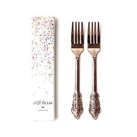 Rose Gold Plastic Vintage Forks -Set of 8 - Disposable Forks