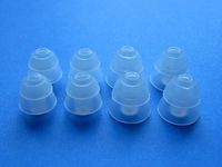 8 pcs: 4 Small / 4 Large Clear Double (2 Layer) Flange Earbuds Eartips Set Compatible with Shure SE110, SE115, SE210, SE315, SE420, SE425, SE530 PTH, SE535 in-Ear Stereo Earphones Headset