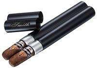 Personalized Bacuit Black Matte Dual Cigar Tube