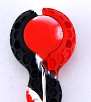 Silicone Travel Foldable Unbreakable Artwork, Unbreakable Honeycomb Silicone Straw with Cleaning lid and Storage Bowl (red & White & Black) (red & White & Black)