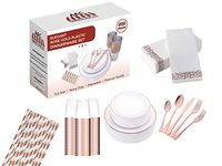 Rose Gold Plates - Rose Gold Party Supplies Plates For Birthday Party - Rose Gold Disposable Plates For Wedding Baby Shower To Match Rose Gold Decorations & Rose Gold Party Plates - 200 PCS