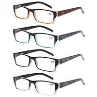 Kerecsen 4 Pack Reading Glasses Quality Spring Hinge Readers for Men Women Reading (4 Pack Mix, 1.5)