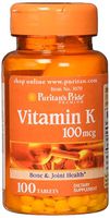 Puritans Pride Vitamin K 100 mcg Tablets, 100 Count