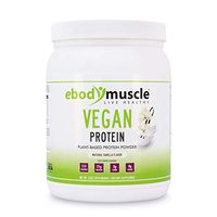 ebodymuscle Vegan Protein Powder 16 oz. Plant Based with No Animal Products. 30g Protein in Every Scoop. Build Muscle, Lose Weight, Promotes Wellness, Beautiful Younger Skin, Hair, Teeth (Vanilla)