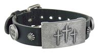 Sabona Mission Leather Magnetic Wristband, Black, 0.1 Ounce