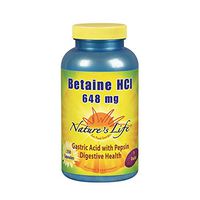 Nature's Life Betaine HCL Capsules, 648 Mg, 250 Count