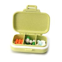 super1798 Pill Organizer, 3/6 Slots Moisture-Proof Pill Box Storage Case Travel Organizer Green 3 Compartments