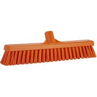 Vikan 31747 Coarse/Fine Sweep Floor Broom Head, Polypropylene Block, 16-1/2" Polyester Bristle, Orange