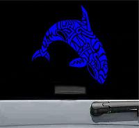 Tribal orca whale Vinyl Decal Sticker (BLUE)