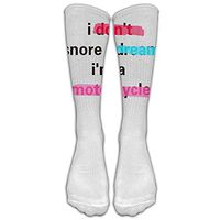 Etrfr I Don't Snore I Dream I'm A Motorcycle Custom Knee High Socks Football Baseball Long Stockings For Men Women