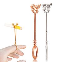 Cigarette Holder, Lady Smoker Finger Cigarette Holder Ring for Women, Smoking Accessories for Weed (Silver, M)