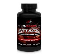 ENRAGED NUTRITION ATTACK Intense Testosterone Booster Powered by Testofen® | Men’s Testosterone Supplement | Muscle Support and Fat Burn, 120 Capsules