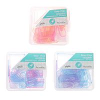 Junlinto,60pcs Small Mini Paperclip Kawaii Candy Color Clear Stationery Binder Clip Table Office School Supplies