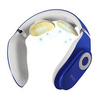 SKG Smart Neck Massager with Heat Portable Massage Equipment with Remote Control Cordless Design (Blue)