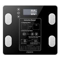 180kg/100g Digital Body Fat Scale Health Analyser Fat Muscle BMI Black