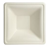 Brheez 12 oz (6”x6”) Elegant Heavy Duty Rectangle Plates 100% Natural Sugarcane Bagasse, Biodegradable and Compostable - Pack of 60