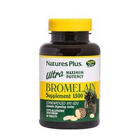 NaturesPlus Ultra Bromelain - 1500 mg, 60 Vegetarian Tablets - Highest Potency & Quality Bromelain Supplement - Promotes Healthy Digestion - Gluten-Free - 60 Servings