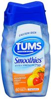 Tums Smooth Assort Fruit Size 60ct Tums Assorted Fruit Smoothies Calcium Tablets