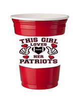 4 Pack of Vinyl Decal Stickers for Disposable Cups/This Girl Loves Her Patriots Superbowl