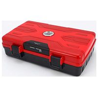 Julitech Cigar Humidor, Medium Capcity for 10 Pcs, ABS Cigars Box with Hygrometer and Humidifier, Cigar Accessories Holder for Travel or Home,Red