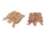 Amosfun 24pcs Burlap Bows Christmas Tree Bow Topper DIY Bows for Gift Wrapping Christmas Rustic Wedding Car Chair Decorations