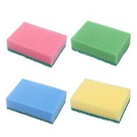 Kitchen Sponge Brush,Dish Plate Washing Sponge Brush Scrubber Oil Dirt Rust Remover Kitchen Cleaning Random Color 4pcs