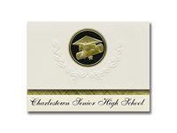 Signature Announcements Charlestown Senior High School (Charlestown, IN) Graduation Announcements, Presidential Basic Pack 25 Cap & Diploma Seal. Black & Gold.