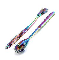 G.S Set of 2 Wartenberg Neurological Pin Wheel Pinwheel 1 & 3 Head Diagnostic Multi Color Rainbow Best Quality