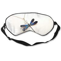 Blue Dragonfly Necklace Sleep Mask with Adjustable Strap for Women Men