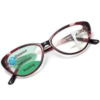 LianSan Womens Cateye Progressive Multifocal Blue Light Blocking Reading Glasses With Pearl Crown Computer Readers for Women Red 1.00