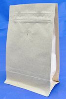 BAP 12 oz Kraft Stand Up Zipper Flat or Block Bottom with Valve (500 pcs)