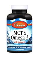 Carlson - MCT & Omega-3, Coconut Oil, Caprylic & Capric Acids, EPA & DHA, Energy Production, Fat Metabolism & Brain Health, 120 Softgels