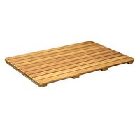 Asta Solid Teak Shower/Bath/Door Mat with Rounded Corner, Spa Teak Collection (30x20)