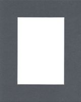 18x24 Slate Grey Picture Mats with White Core Bevel Cut for 12x18 Pictures