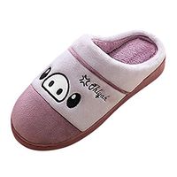 Theoylos Women's Warm Indoor Slippers Cute Warm Fleece Cotton Slippers Couples Non-Slip Soft Bottom House Shoes Purple